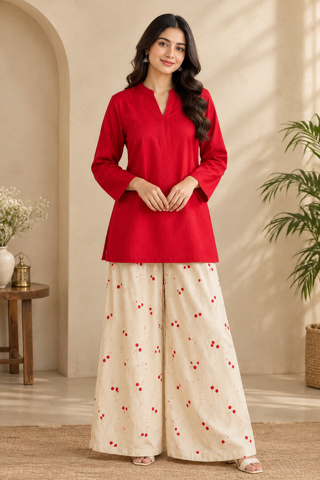 Crimson Grace Printed Kurta Palazzo Set