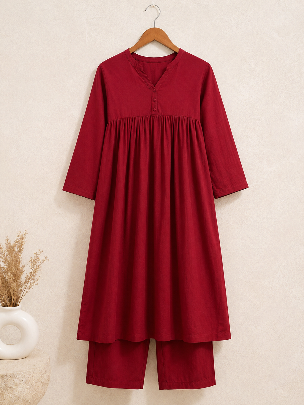 Kurti Room – Elegant Gathered Kurta Set