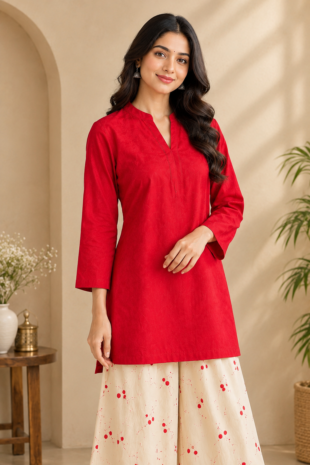 Crimson Grace Printed Kurta Palazzo Set